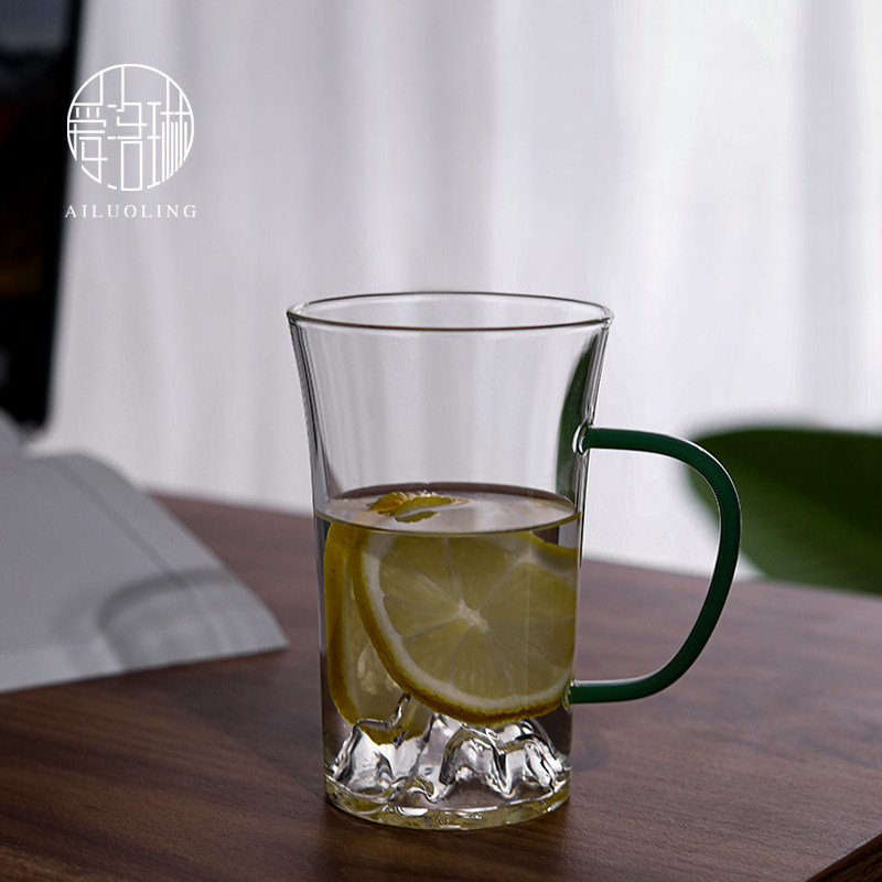 洛琳耐热玻璃茶杯办公室水杯日式创意观杯牛奶杯茶杯