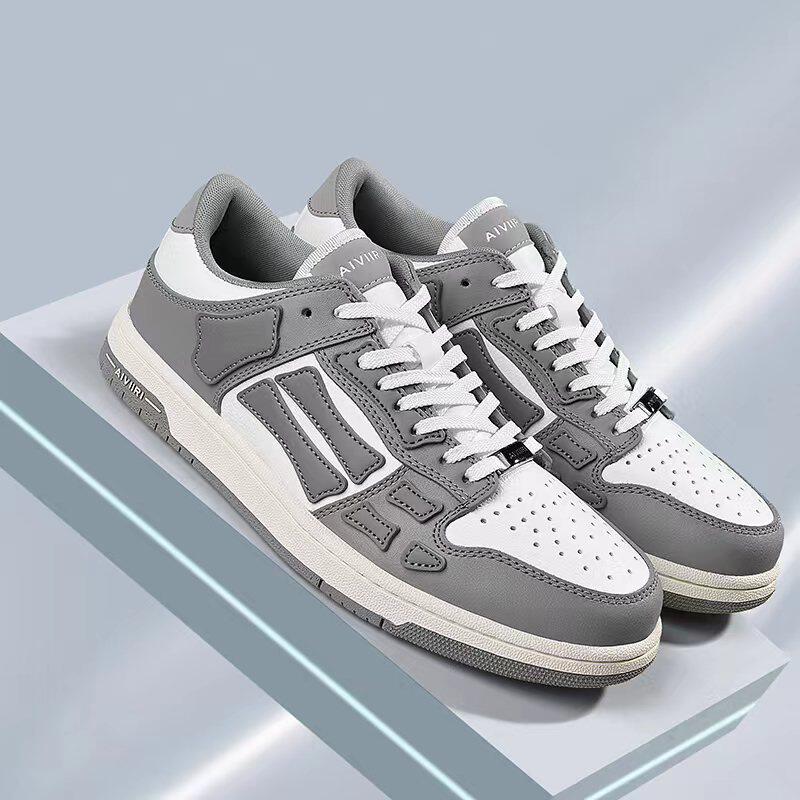 aiviiri2022时尚潮牌真皮骨头小众品牌百搭休闲情侣休闲板鞋