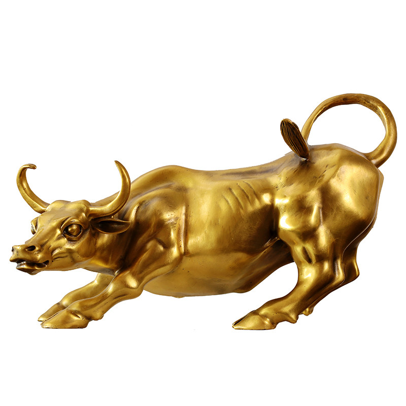 纯铜铜牛摆件大号华尔街旺市风水工艺品办公室招财镇摆件
