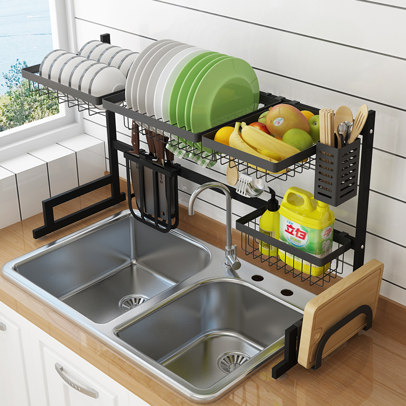 收纳厨房置物架沥水架碗碟碗筷水槽洗菜水池洗碗池厨房置物架