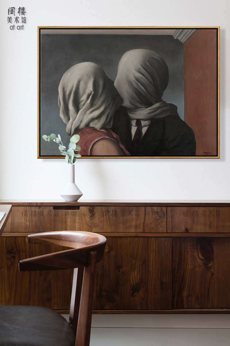 恋人renemagritte马格利特超现实主义小众艺术装饰画客厅卧室