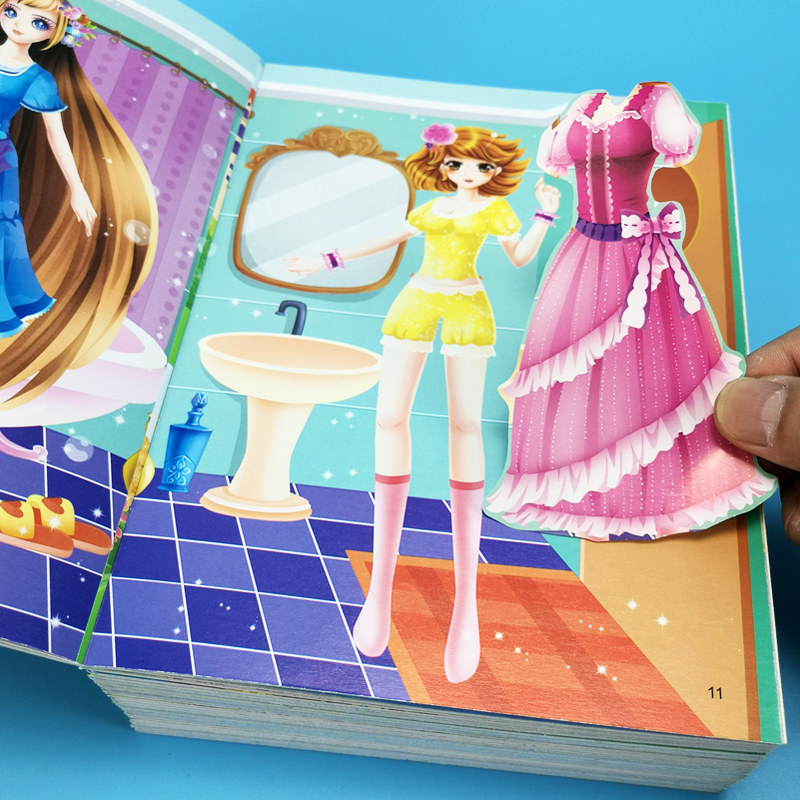 幼儿儿童公主换装贴纸2-3-6岁女孩趣味粘贴贴画贴纸