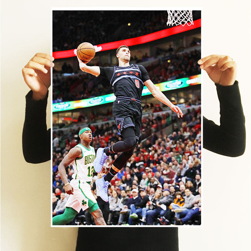 拉文海报nba球星公牛墙贴扣篮宿舍壁纸寝室现代装饰画