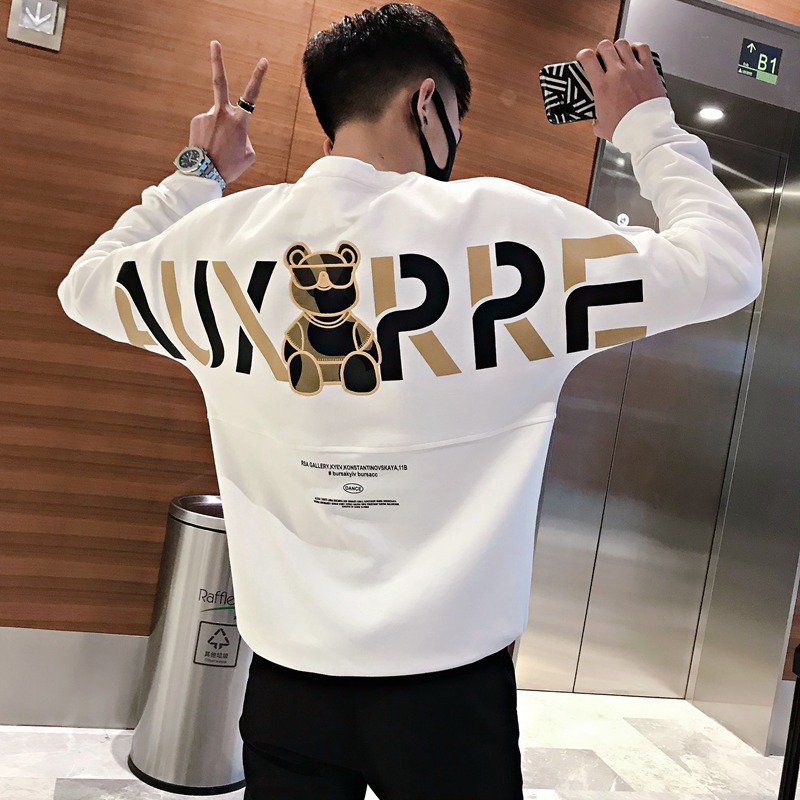 卫衣男士秋冬季潮牌ins加绒长袖T恤2021春秋新款潮流加厚男装上衣