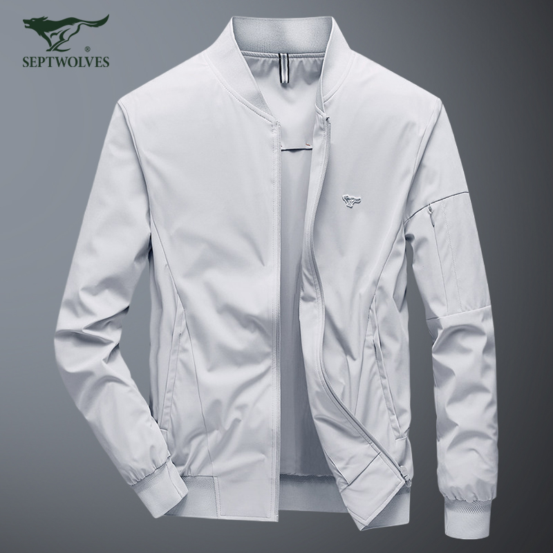 七匹狼秋装男外套立领修身商务休闲百搭潮流中青年春秋夹克上衣男