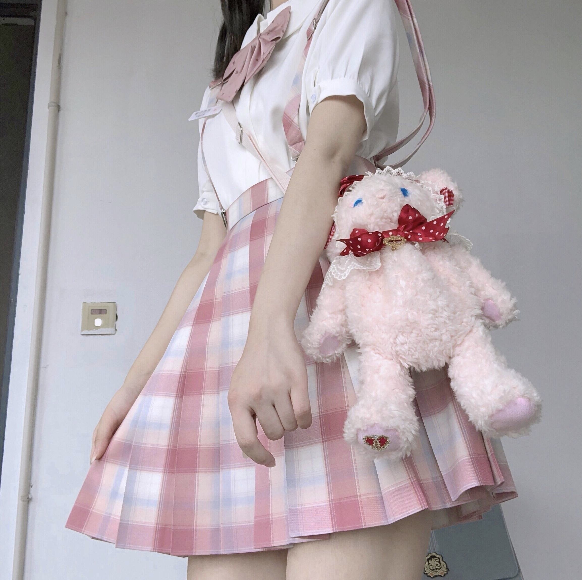 制服小の椿水果糖jk原创正版现货格裙掉落半身裙