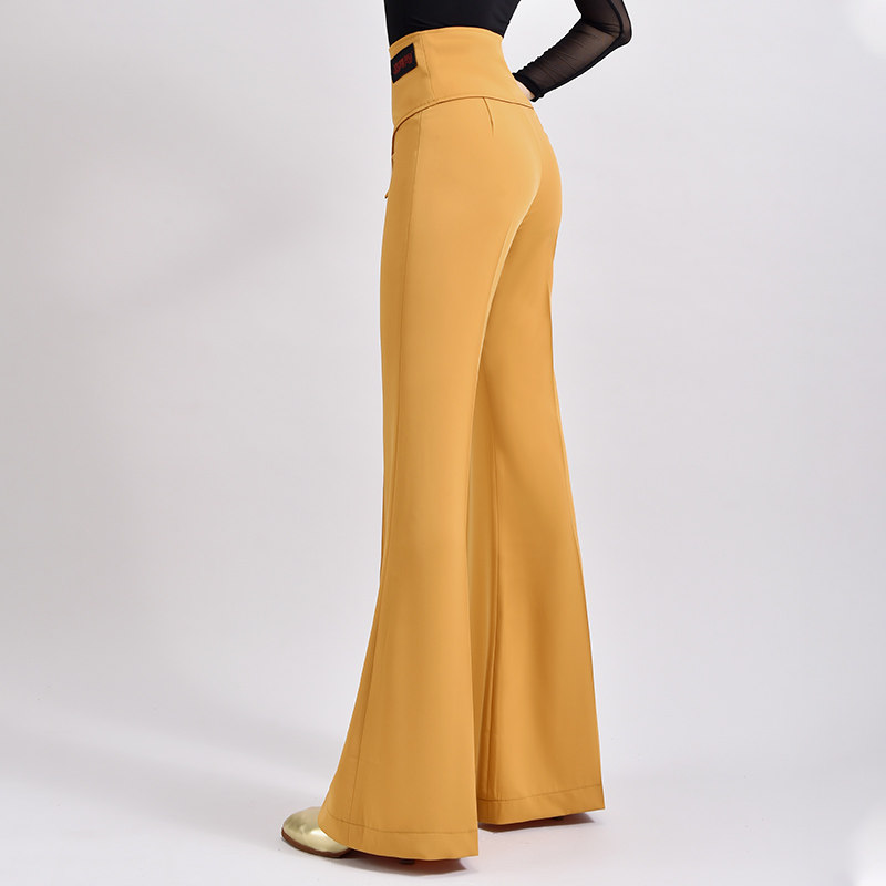 欢舞阁女士摩登舞裤微喇叭专业舞蹈练功裤子宽松跳拉丁舞长裤秋冬