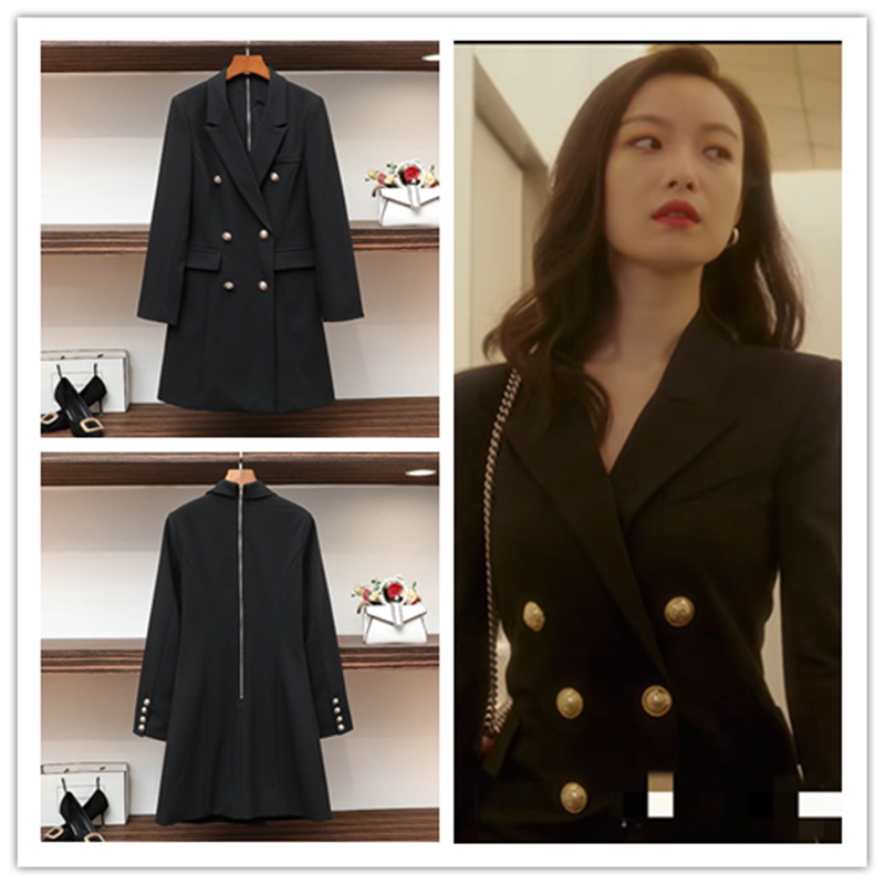 流金岁月倪妮朱锁锁同款衣服秋冬双排修身显瘦西装西装