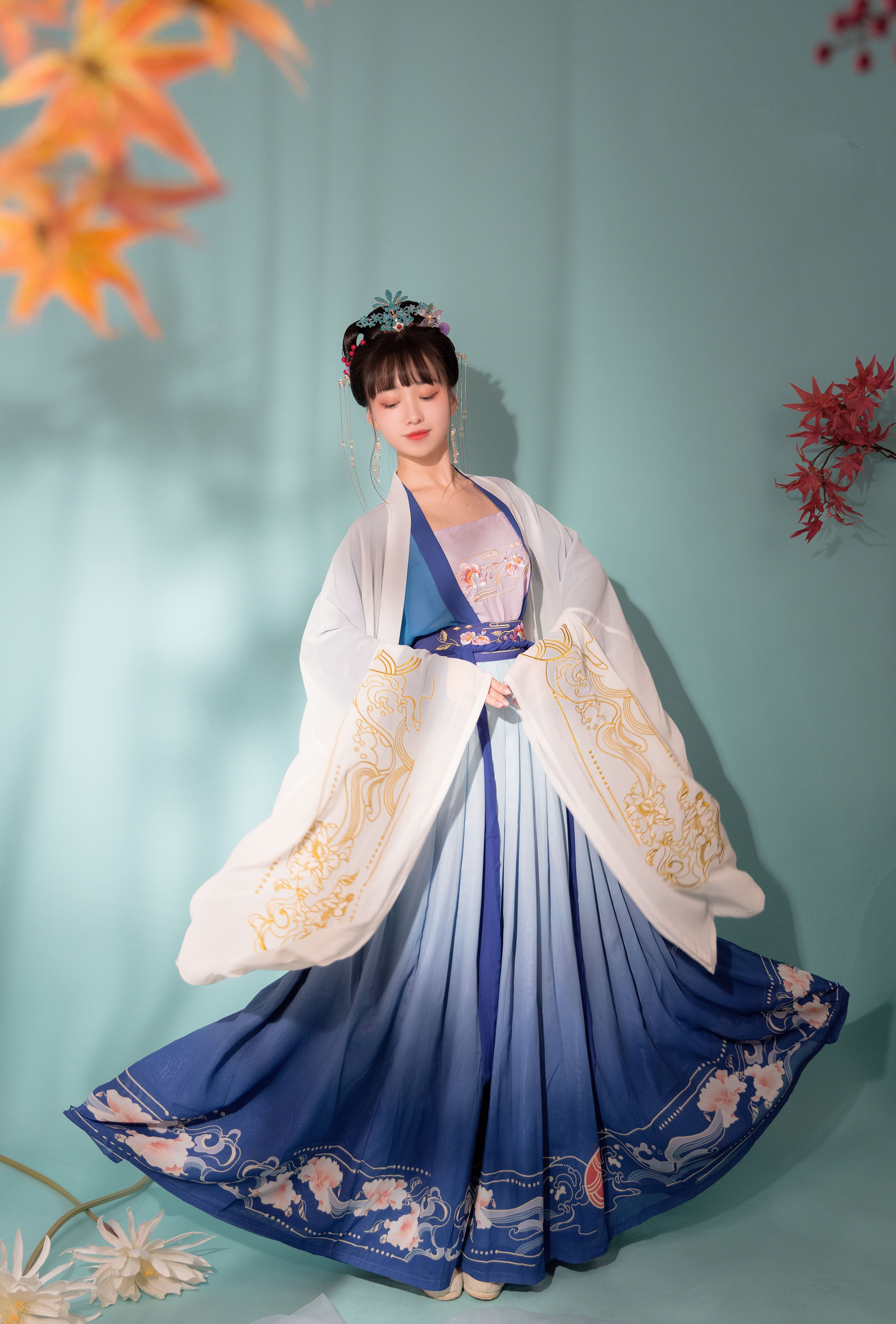 6米秋冬日常对襟大袖闻夜齐腰汉韵阁汉服女原创民族服装