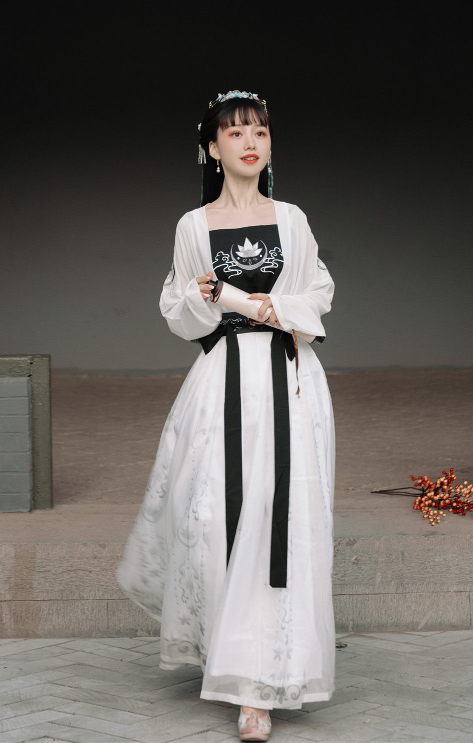 【月上莲】汉韵阁原创汉服女齐腰襦裙对襟传统秋冬清新 6米大裙摆