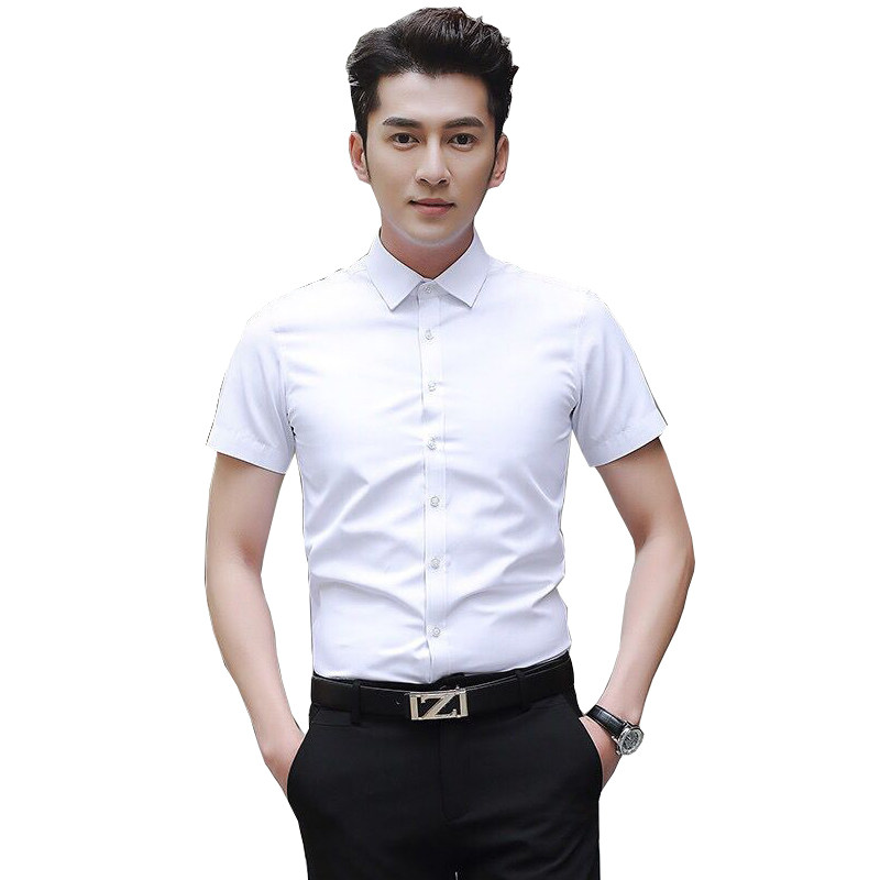伴郎网红结婚结婚礼礼服服装兄弟团白衬衫短袖衬衫
