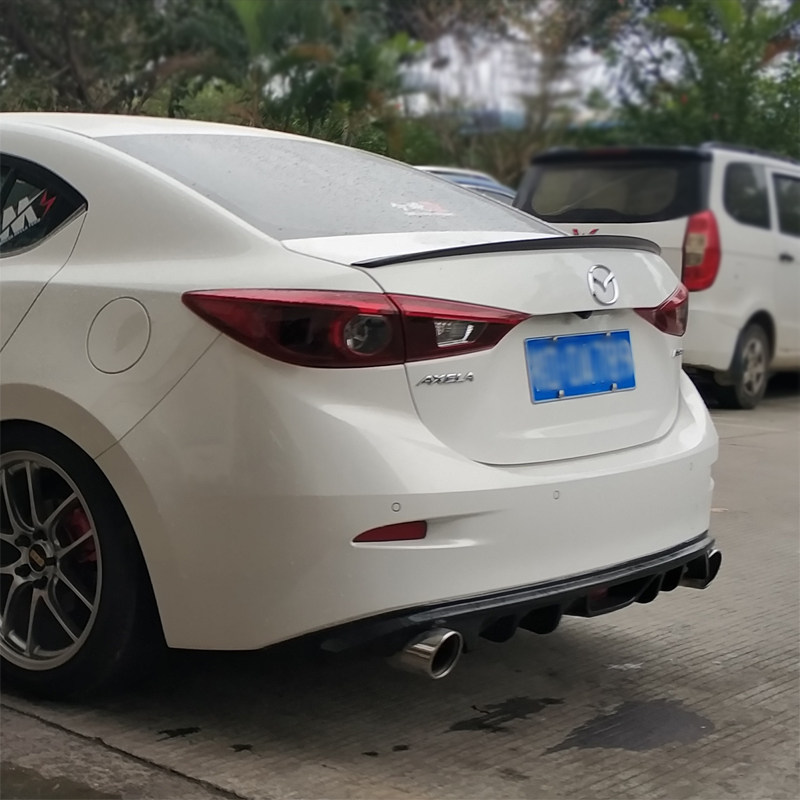 尾翼昂克赛拉pu改装axela材质尾翼