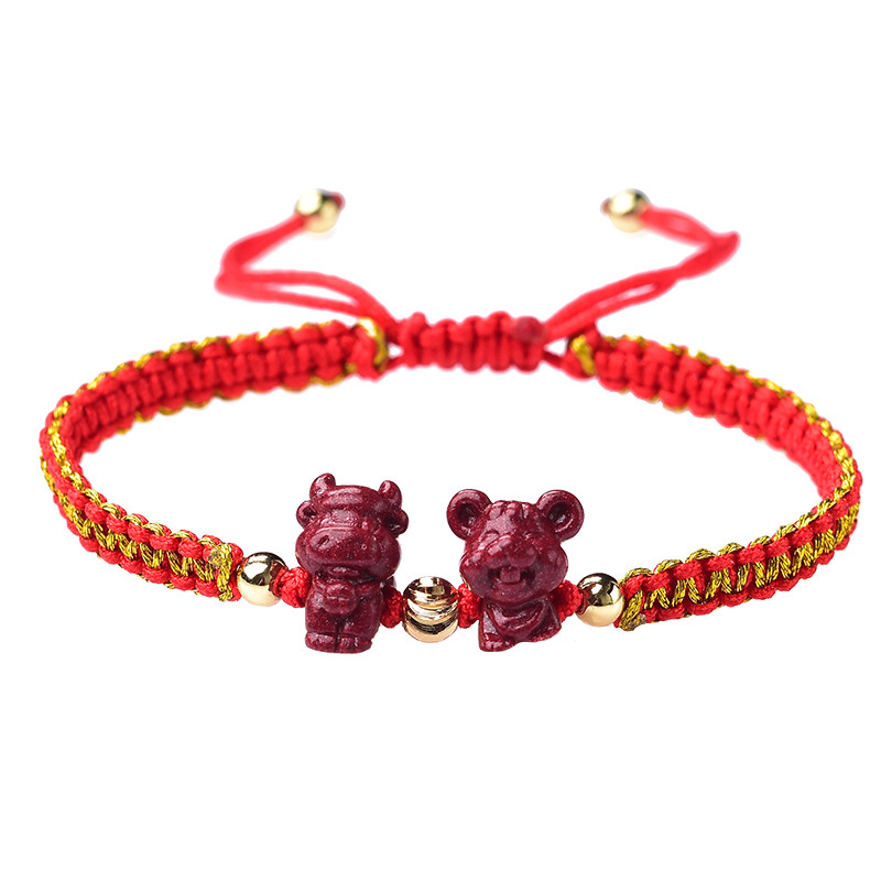 开光生肖吉牛护鼠妙时时尚手绳2021年属鼠太岁手链