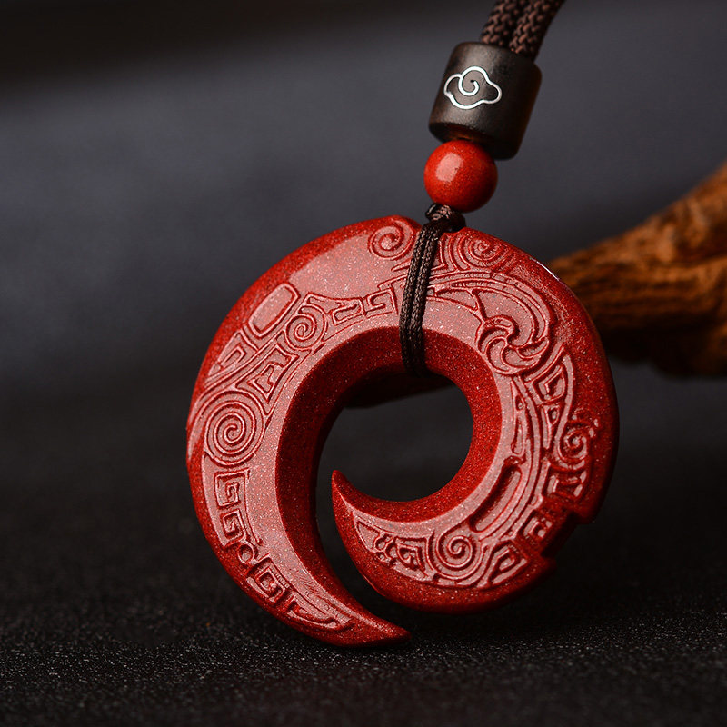 朱砂官方旗舰店时来运转吊坠项链男士本命年护身符随身挂件项坠