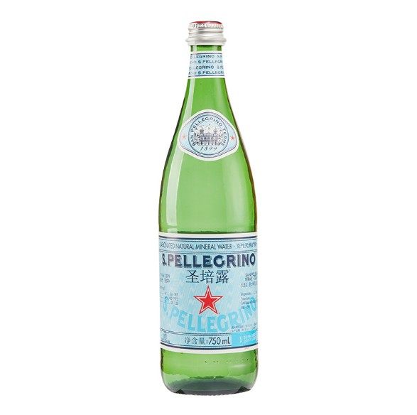 意大利圣培露天然矿泉水饮用水气泡750mlx12瓶箱特价新日期气泡水