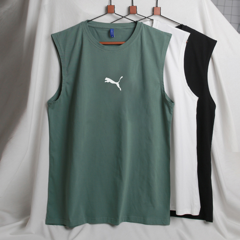 夏季运动纯棉背心男士坎肩外穿潮牌健身篮球打底个性宽松无袖t恤