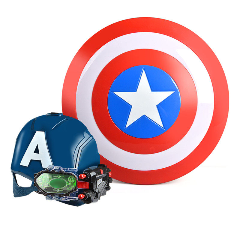 儿童美国队长盾牌玩具万圣节灯光音乐男生敲击发光玩具