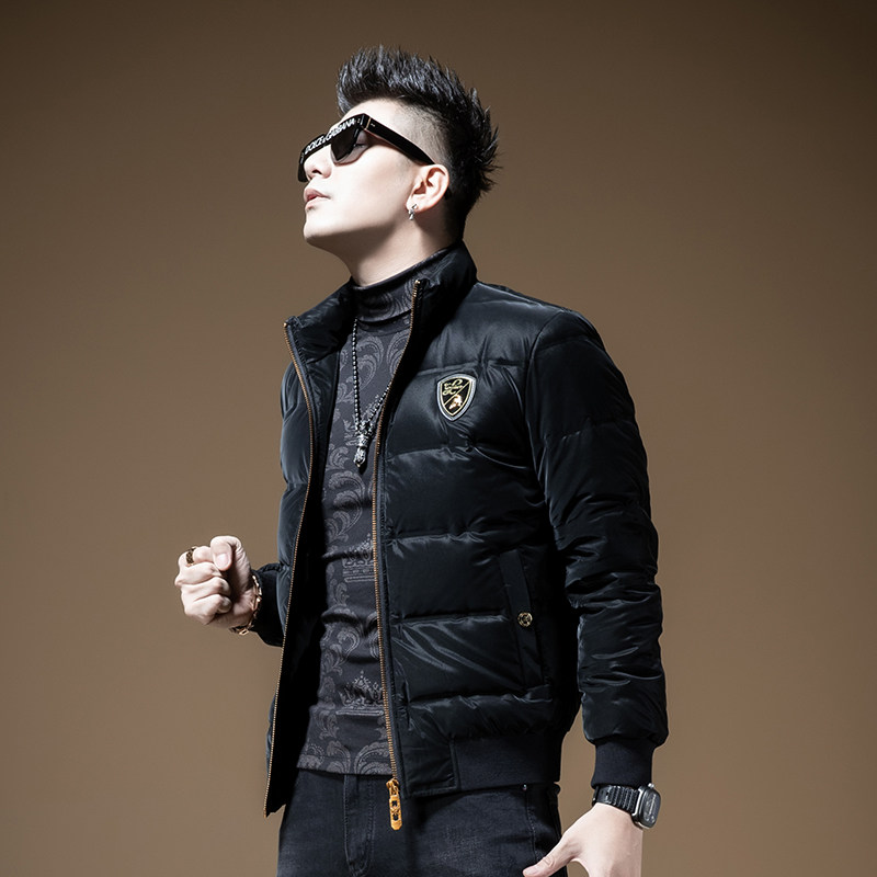 zouk金色大牛潮牌羽绒服男欧高端品牌简约立领羽绒服