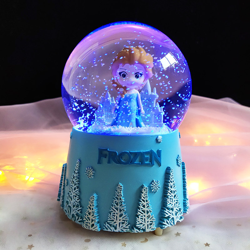 水晶球音乐盒冰雪奇缘艾莎公主八音盒摆件儿童小女孩音乐盒