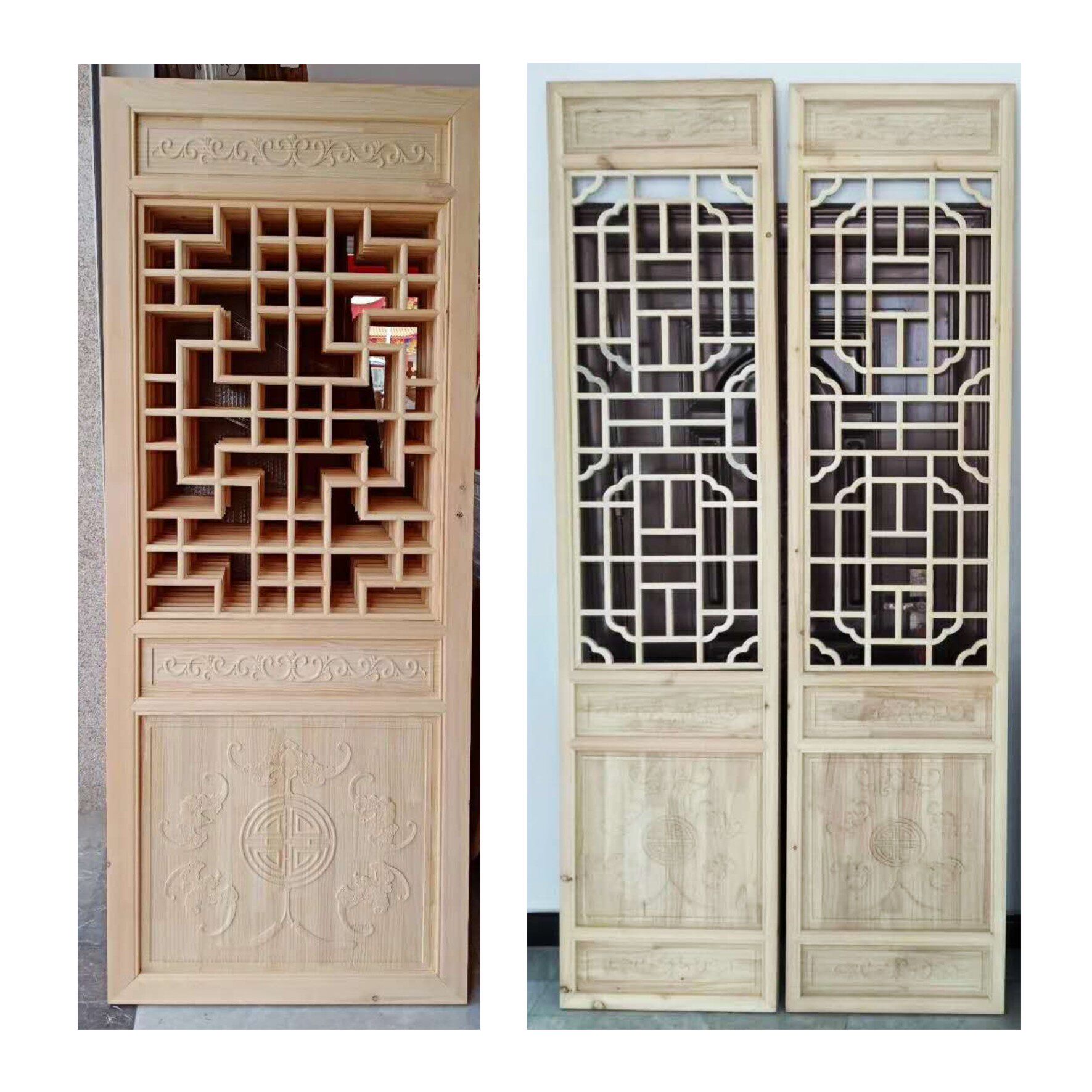 厂家定制实木花格中式镂空客厅入户玄关隔断通花板