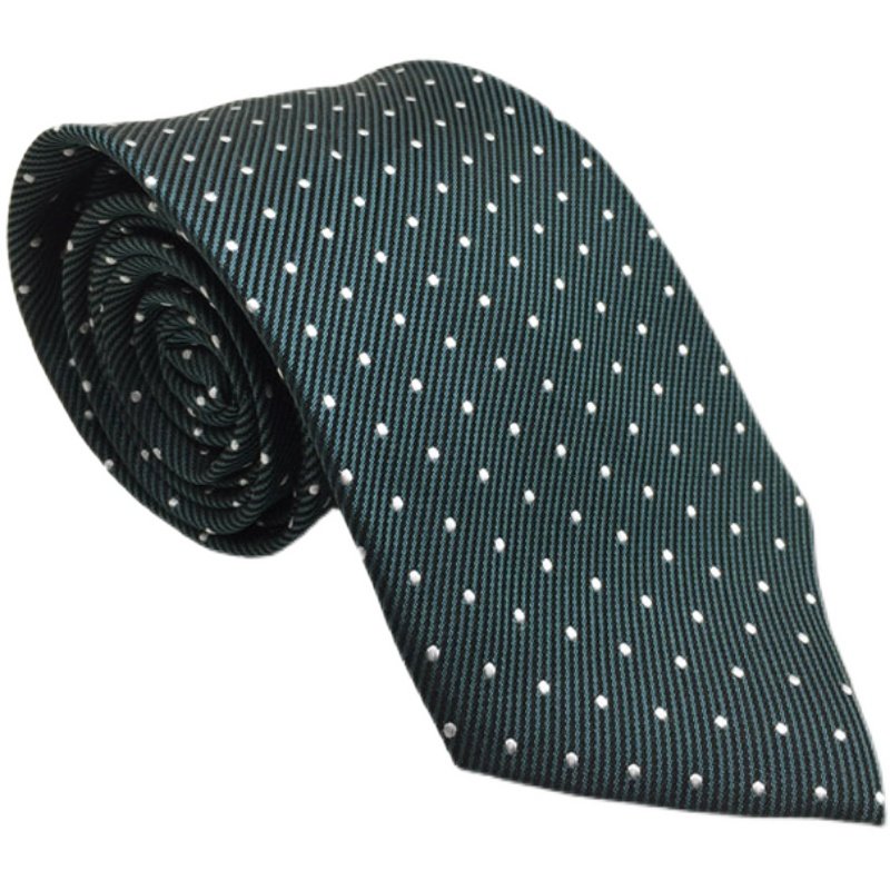 8公分男士商务务正真丝桑蚕蚕丝蓝色圆点复古领带