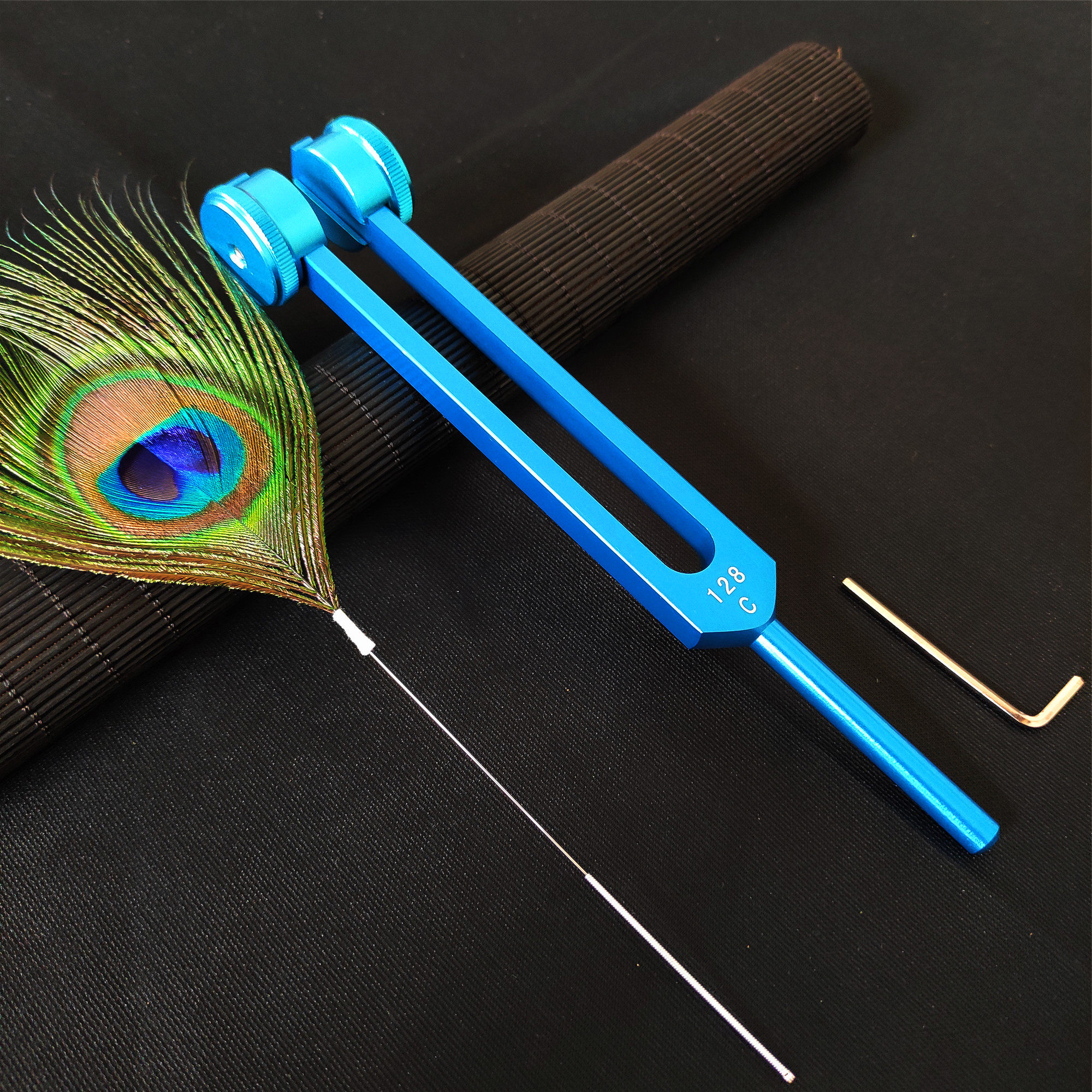 音叉银针孔雀毛孔孔雀王采耳工具芙蓉棒震佛音耳勺