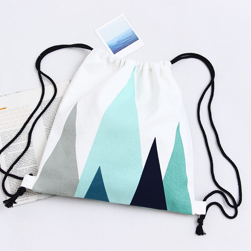 束口袋可背棉布袋抽绳袋收纳袋帆布束口袋拉绳袋双肩包布袋子包邮