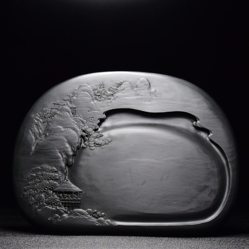 砚台中国收藏文房实用文实用人物山水雕刻手工文房四宝