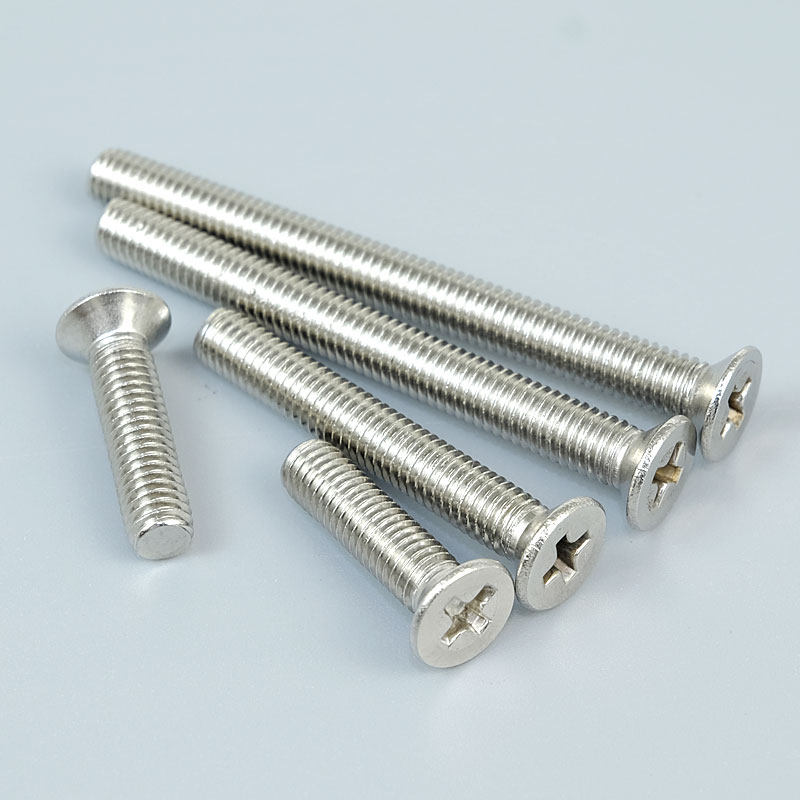 螺钉不锈钢加长平头十字螺丝沉头机gb819全牙机m3m4m5m6螺钉