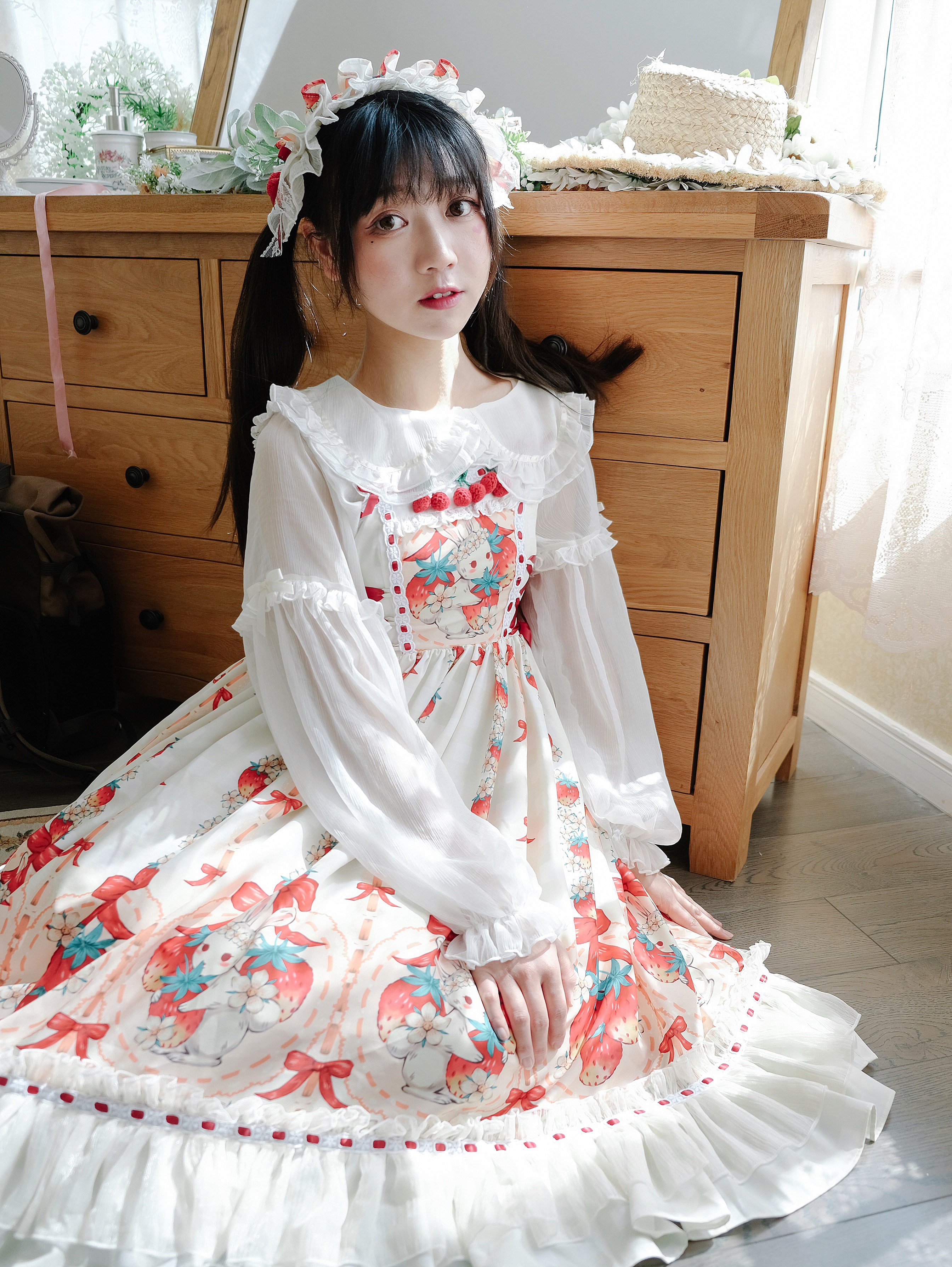 草莓兔lolita原创甜系jsk连衣裙全款预售lolita洛丽塔