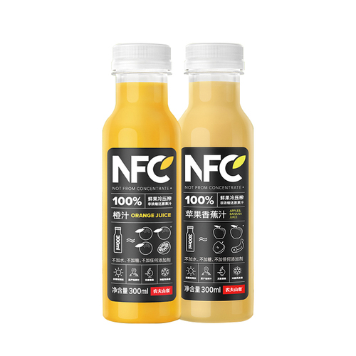 农夫山泉nfc100%橙汁300ml*24瓶整箱特价nfc鲜果压榨纯果汁饮料多少钱