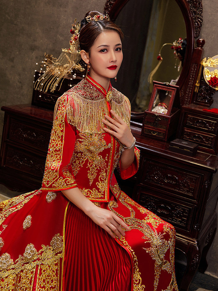 2021秀禾出租新娘新款结婚中式婚纱礼服敬酒服中旗袍