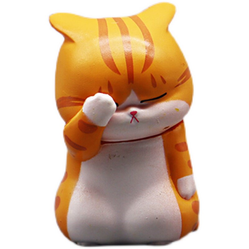 一套包邮日系风捂脸手办小猫猫咪可爱仿真动物潮玩盲盒