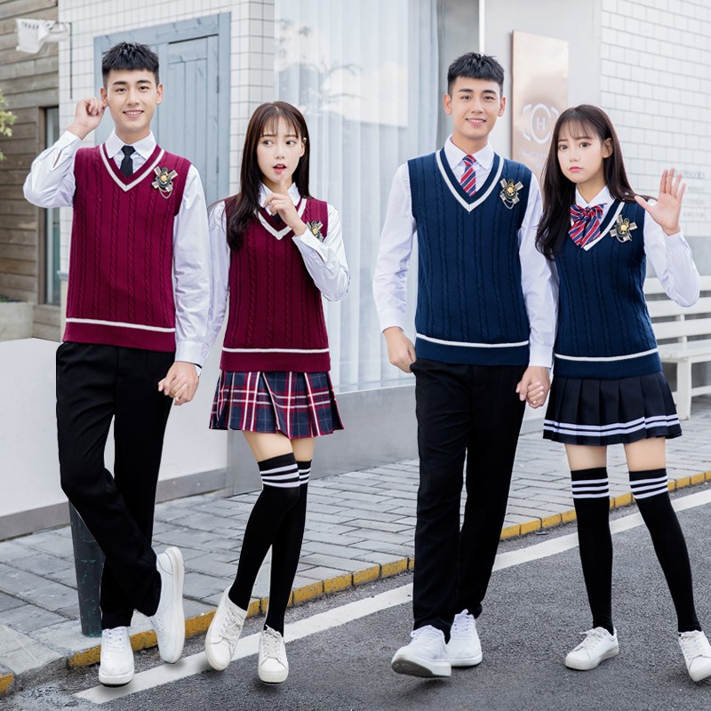 校服套装中学生初中中高中小学生英伦合唱演出运动会学生校服