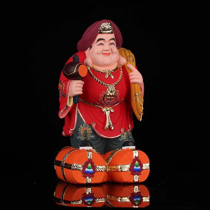 大黑财神黑天天神本主树脂手工彩绘招财供奉摆件