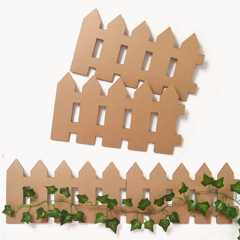 栅栏火车形状纸板牛皮创意美术涂色环创组合墙贴