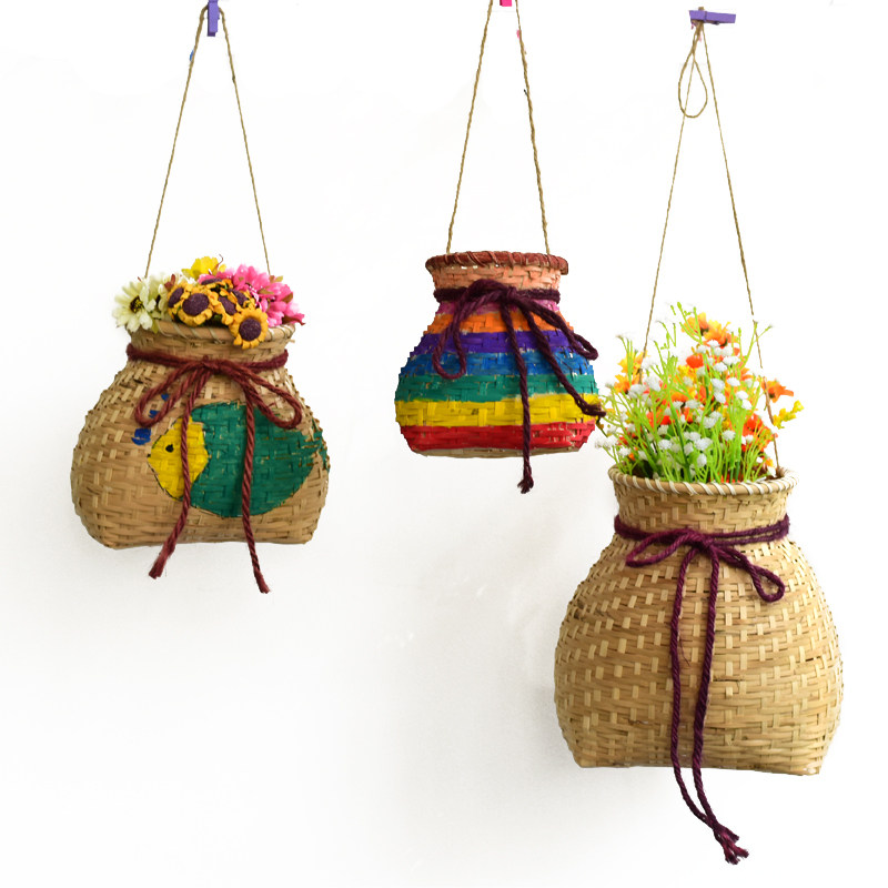 竹编挂饰幼儿园手工工创意美diy装饰材料壁饰走廊空中吊饰