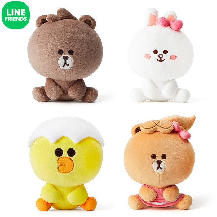 正版韩国linefriends可爱可妮兔布朗熊毛绒玩具娃娃公仔毛绒布艺类