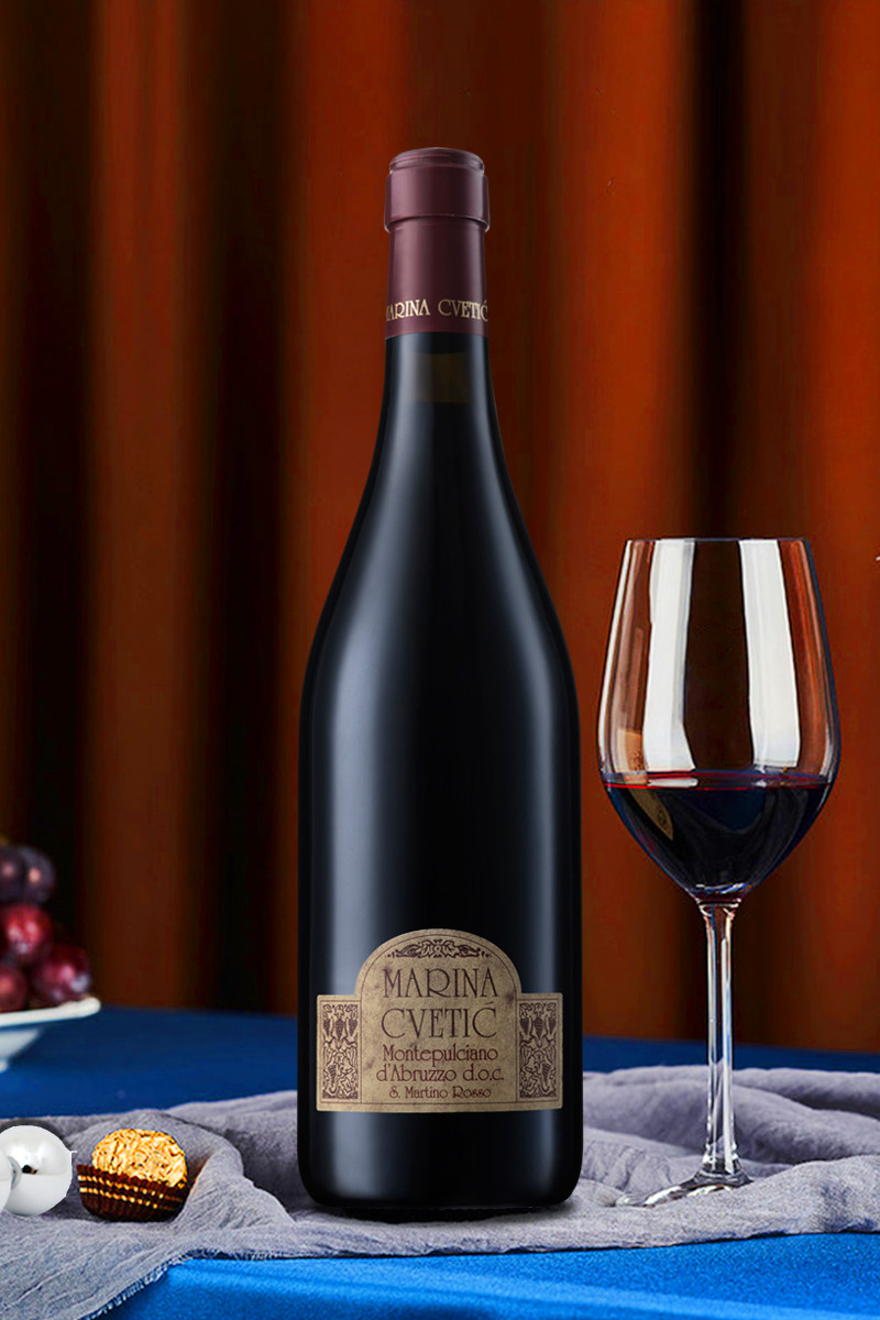 意大利原瓶进口doc玛丽娜蒙特特布查诺红葡萄酒单支干红静态葡萄酒