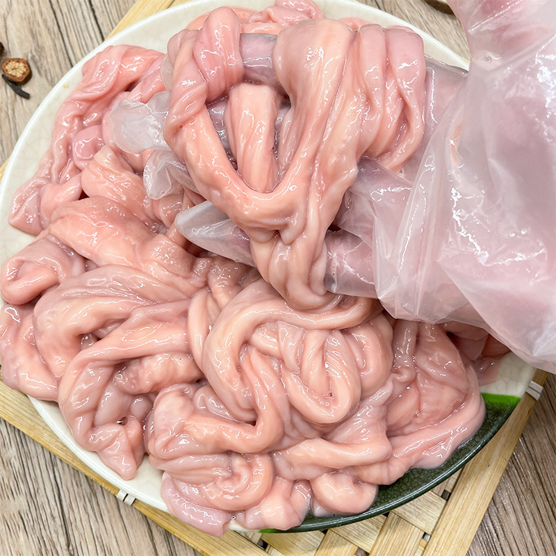 新鲜冷冻精品小肠半熟猪肠头干净无水半烫免洗生猪肉