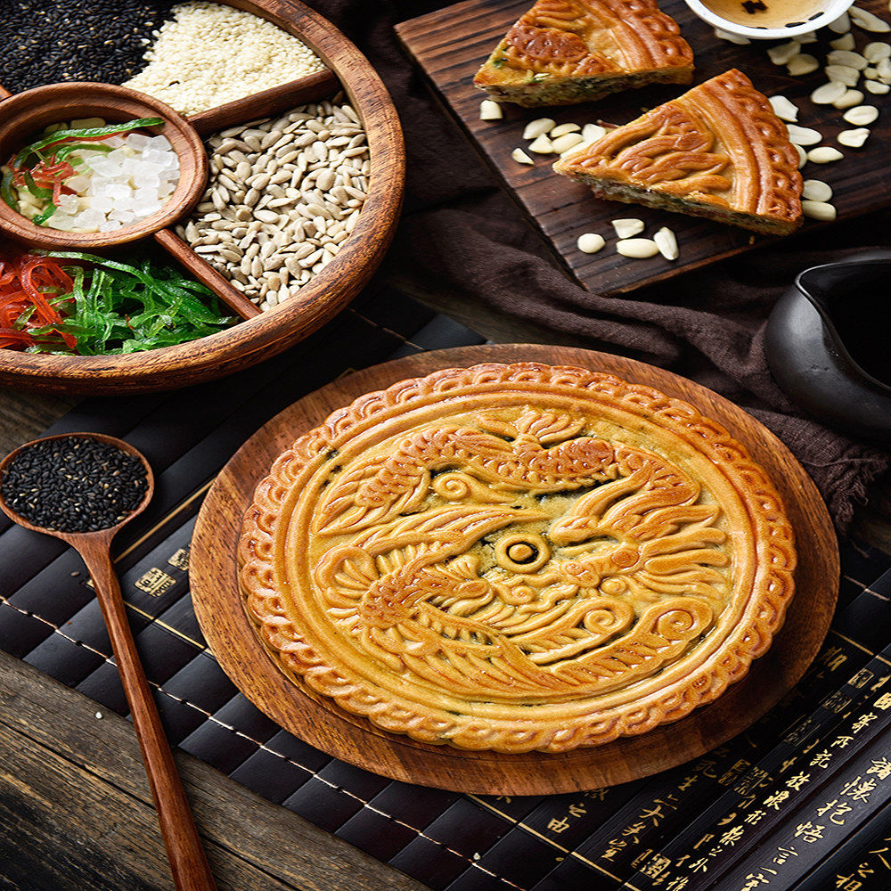 安徽舒城传统油黑芝麻馅大月饼手工月饼