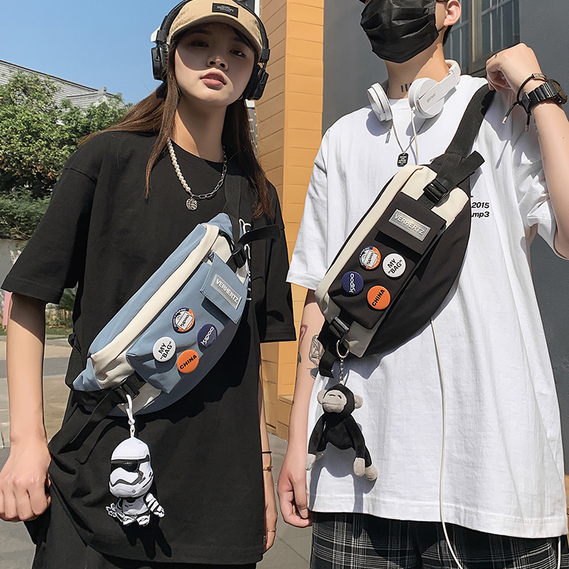 ins潮牌胸包男休闲日系单肩小背包女学生潮流斜挎包2021新款腰包