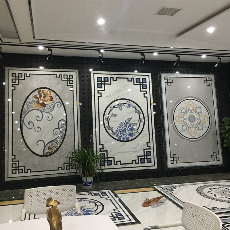 瓷砖拼花客厅80地砖餐厅走廊过道玄关入户欧式现代简约无限拼地画