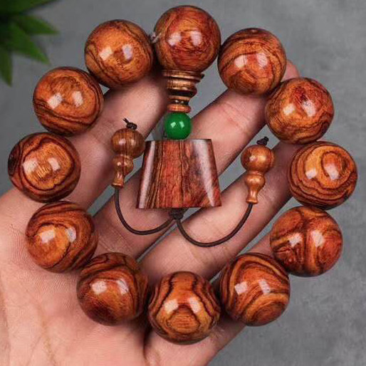 海南黄花梨20mm佛珠手串清晰纹理对眼手链男女佛珠