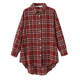 Fang Xiaowen Spring and Autumn Korean casual mid-length BF wind front and back length plaid shirt female fashion all-match top Fang Xiaowen Spring and Autumn Korean casual mid-length BF wind front and back length plaid shirt female fashion all-match top
