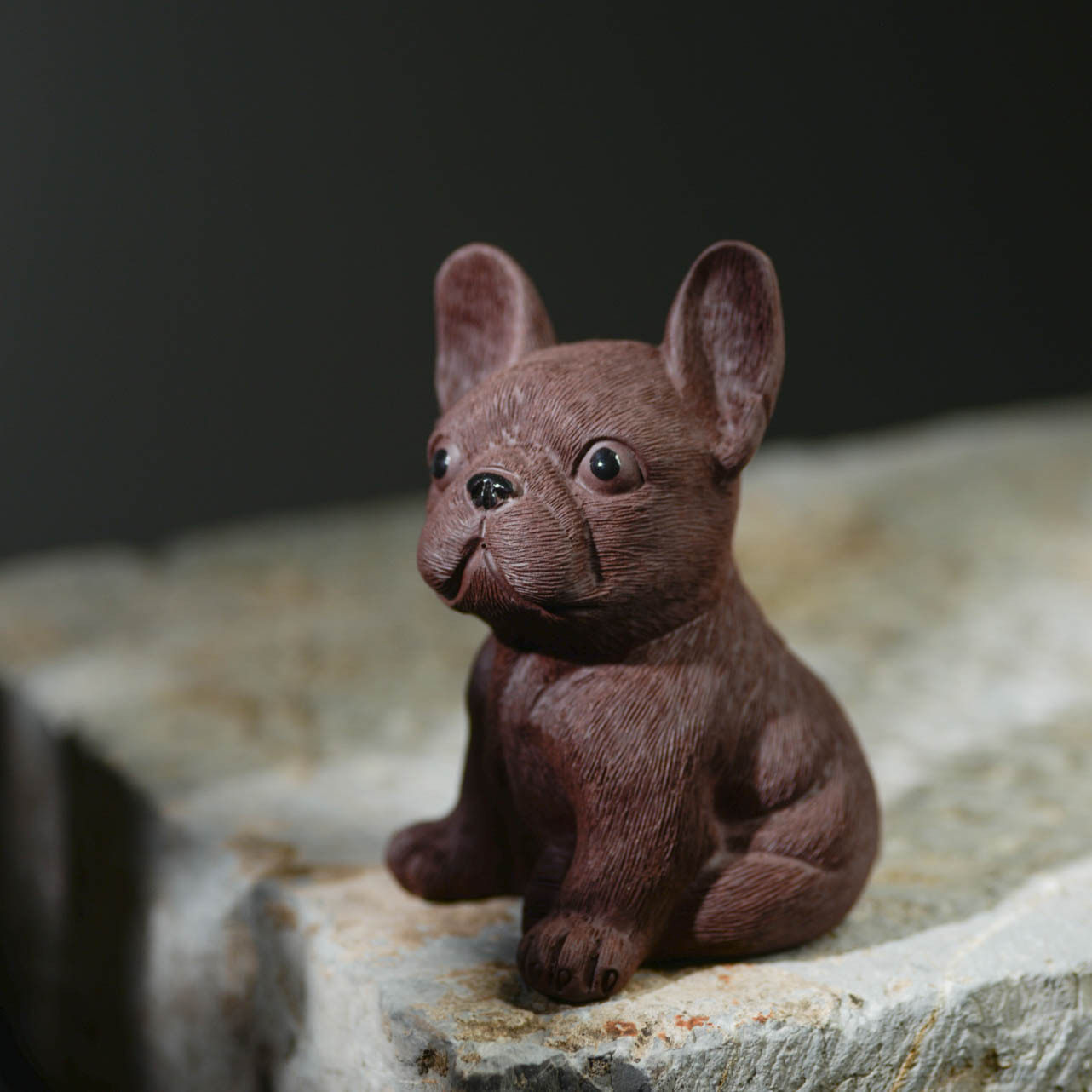 宜兴紫砂茶宠狗小摆件生肖小狗斗牛犬八哥旺财法斗茶宠摆件