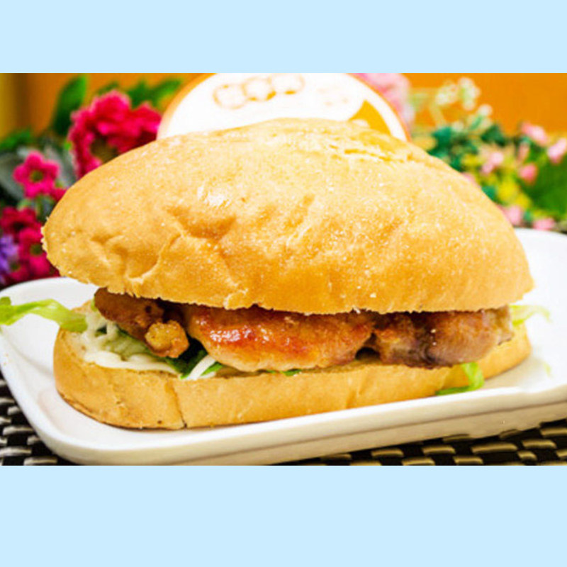 面包汉堡嘉顿猪扒500g十个脆皮方汉堡传统西式糕点