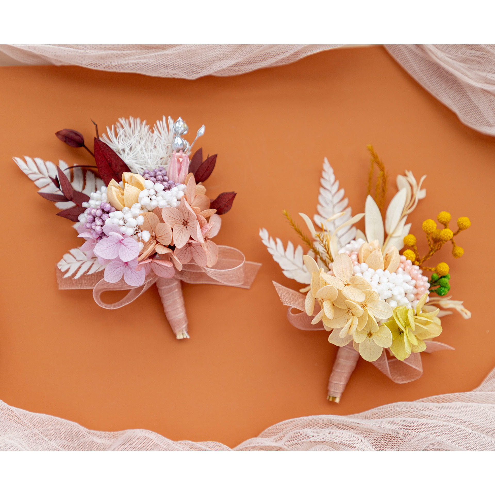 森系户外婚礼永生花胸花伴郎兄弟团真花襟花宴胸花