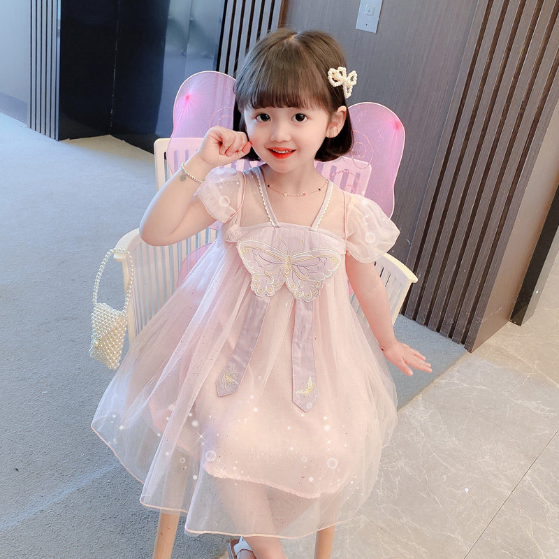 女童公主宝宝3岁童装儿童裙子连衣裙纱裙短袖连衣裙