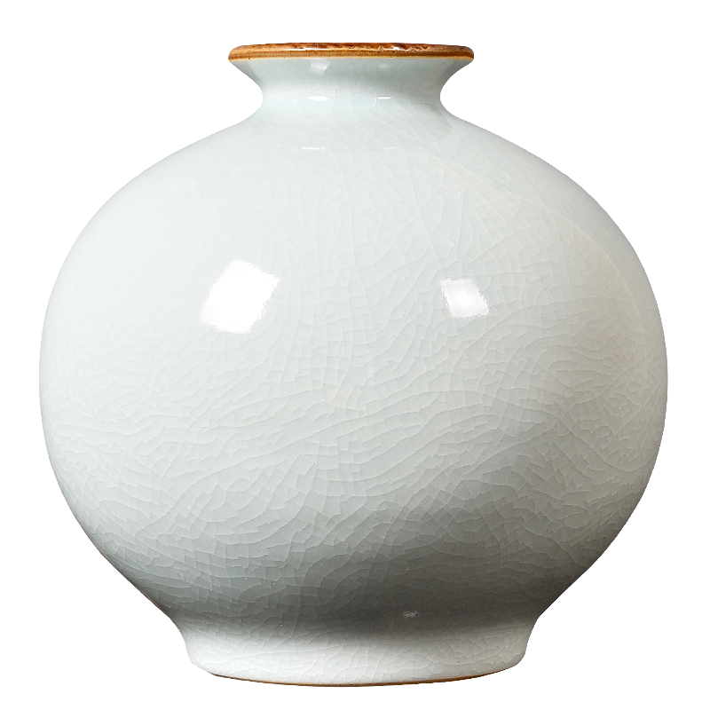 景德镇陶瓷器仿古官窑花瓶插花中式白色家居客厅花瓶